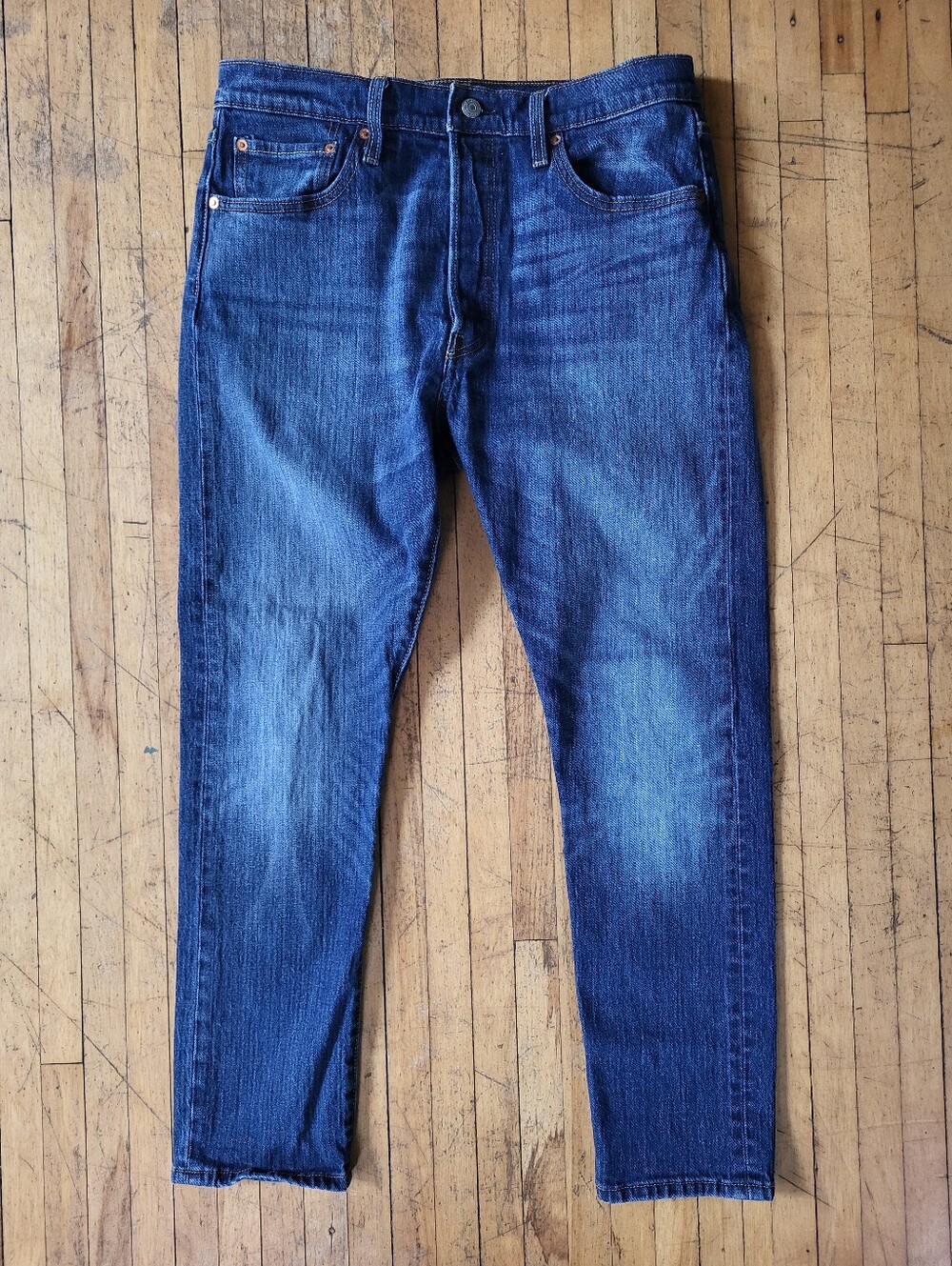 Levis 501s Dark wash Denim High Rise Button Fly Jeans Short Sz 10 / 32" Waist
